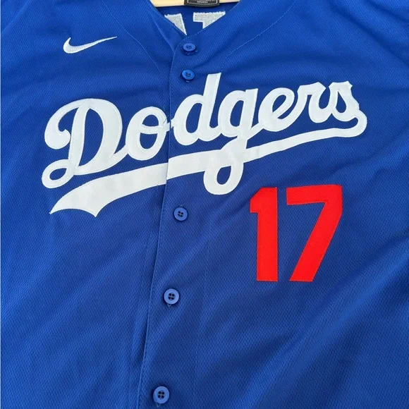 Shohei Ohtani Jersey Mens Large Blue Los Angeles Dodgers - Picture 1 of 5